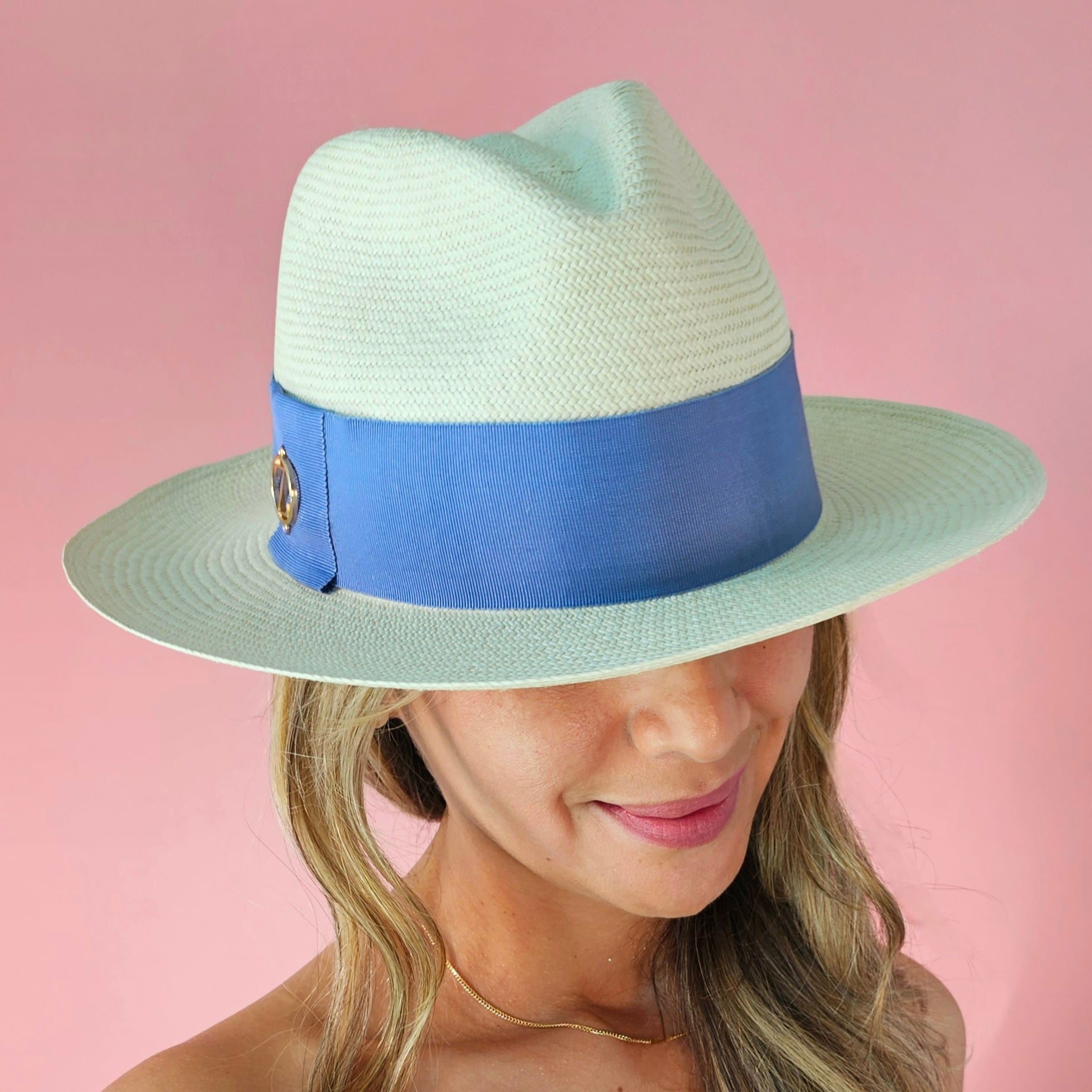 PERI Clasico Fedora Panama hat - sophisticated side profile showcasing handwoven Montecristi craftsmanship and classic fedora silhouette