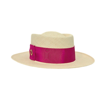 PAMELA Gambler Panama hat - luxury styling with Miami millinery branding and authentic Montecristi heritage