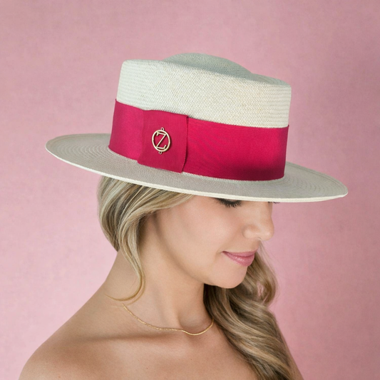 PAMELA Gambler Panama hat - sophisticated side profile showcasing handwoven Montecristi craftsmanship and Gambler silhouette
