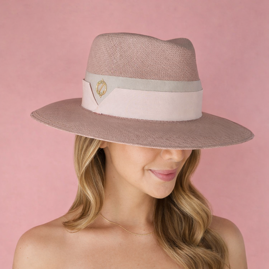 EVIE Panama hat - lifestyle shot showing elegant styling and wide-brim silhouette